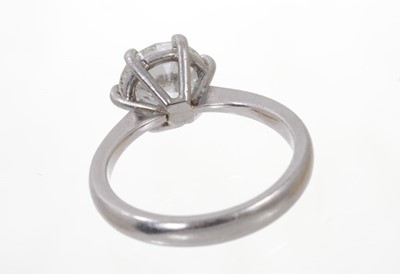 Lot 552 - Diamond single stone ring with a brilliant cut diamond estimated to weigh approximately 1.95- 2cts.