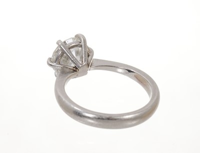 Lot 552 - Diamond single stone ring with a brilliant cut diamond estimated to weigh approximately 1.95- 2cts.