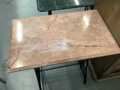 Lot 916 - Singer Sewing machine base with marble top