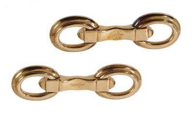 Lot 558 - Pair Cartier 18ct gold cufflinks in box, signed and numbered 49978