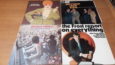 Lot 2310 - Custom made wooden box containing approx 50 LP records including Keef Hartley, Crazy World of Arthur Brown, Magic Sand, Caravan, Doors, Traffic, Pink Floyd, Stray, King Crimson, Fleetwood Mac, Goon...