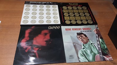 Lot 2315 - Two vintage cases of LP records including Rolling Stones, Beatles, John Lennon, Led Zeppelin, Jefferson Airplane, Zappa, Buddy Holly and Spencer Davis, most discs in very good or excellent conditio...