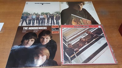 Lot 2315 - Two vintage cases of LP records including Rolling Stones, Beatles, John Lennon, Led Zeppelin, Jefferson Airplane, Zappa, Buddy Holly and Spencer Davis, most discs in very good or excellent conditio...