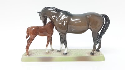 Lot 35 - Beswick Mare and Foal, model no. 1811, designed by Arthur Gredington, 16cm high