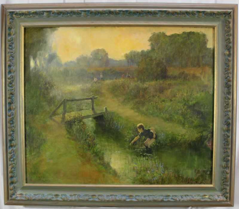 Lot 46 - Norman Coker (Contemporary) oil on board, River scene, signed