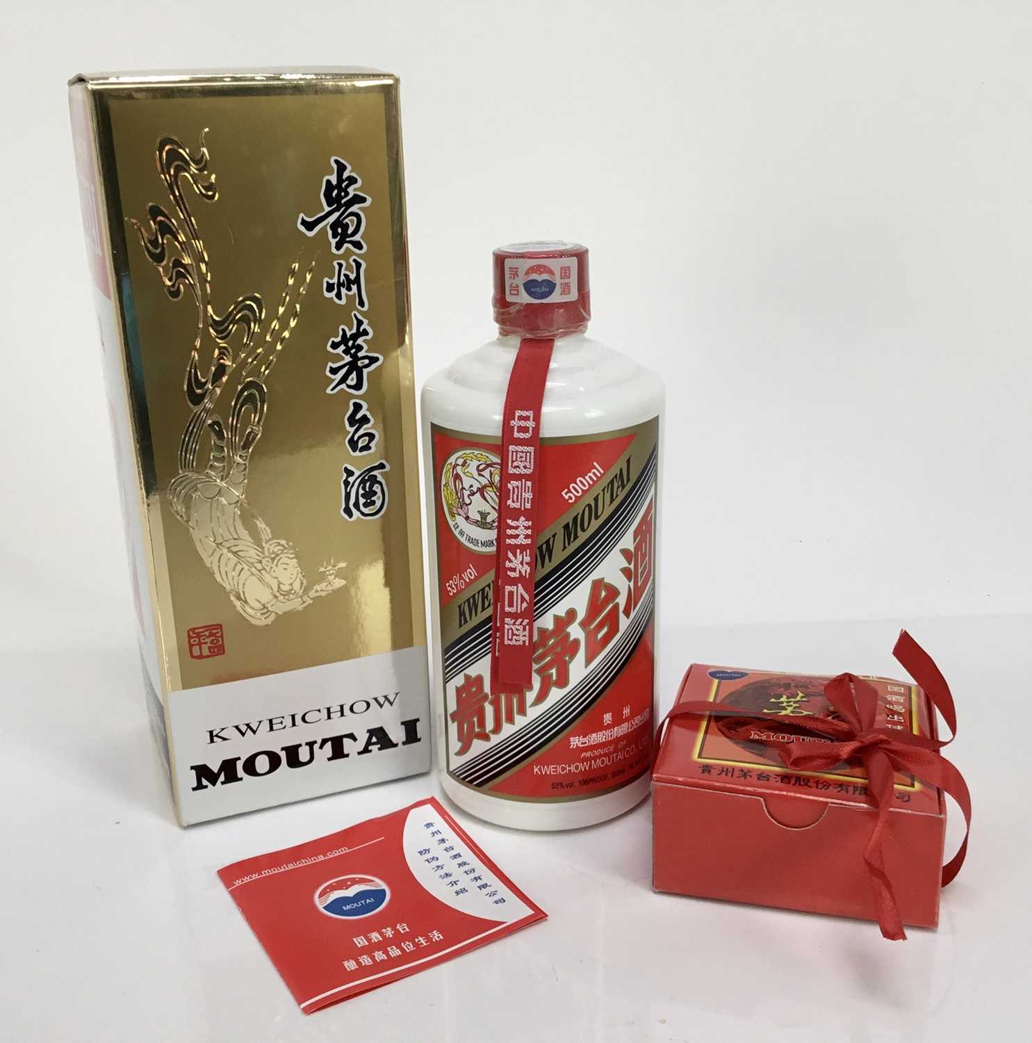 Lot 131 - One bottle, Kweichow Moutai 2009, in original box with two glasses