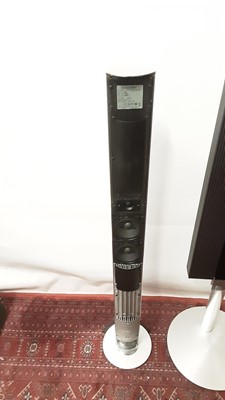 Lot 2383 - Good quality Bang & Olufsen Beosound 9000 MK3 with six disc changer, together with a pair of Bang & Olufsen Beolab 6000 speakers, Bang & Olufsen floor stand and remote control