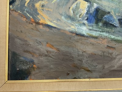 Lot 1140 - *Charles Bartlett (1921-2014) large oil on canvas - Estuary III, label verso from the collection of Anthony Dawnson, signed, painted circa 1968.