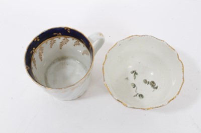 Lot 92 - A Liverpool tea bowl and saucer, painted with flowers, blue border, circa 1800, and other items