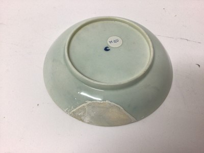 Lot 92 - A Liverpool tea bowl and saucer, painted with flowers, blue border, circa 1800, and other items