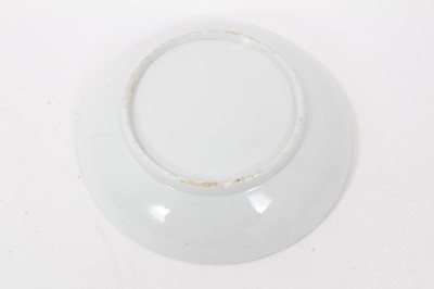 Lot 92 - A Liverpool tea bowl and saucer, painted with flowers, blue border, circa 1800, and other items