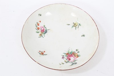 Lot 92 - A Liverpool tea bowl and saucer, painted with flowers, blue border, circa 1800, and other items