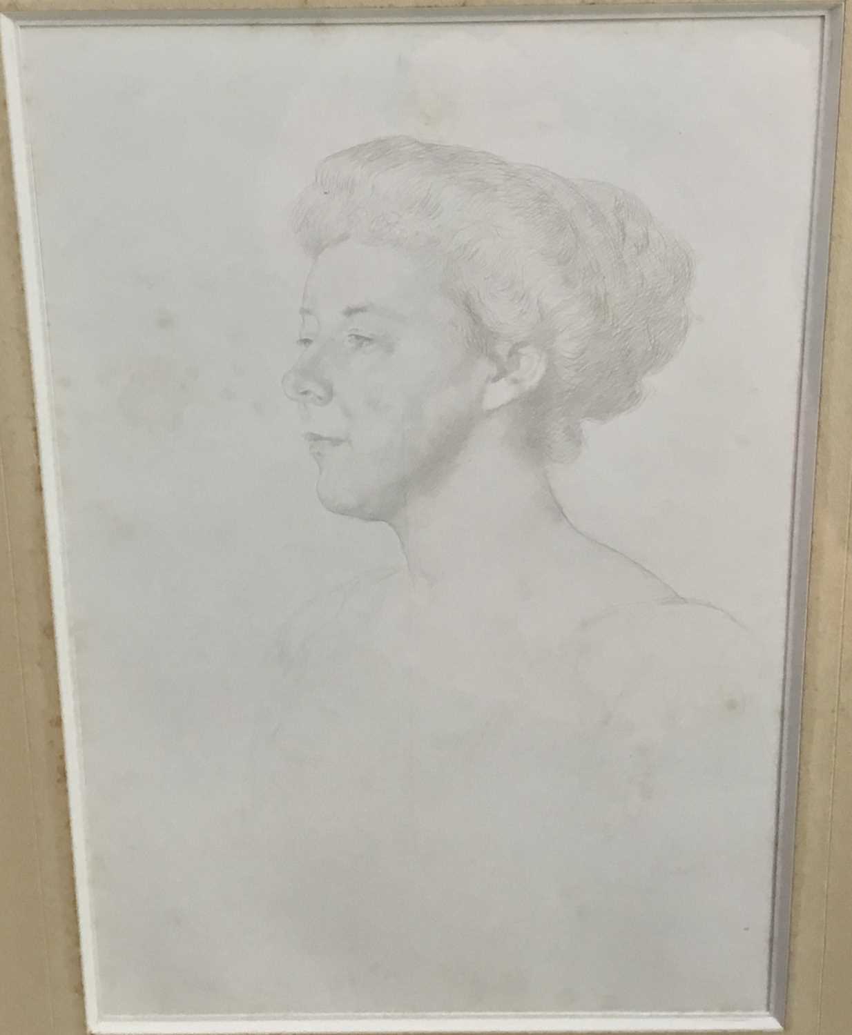 Lot 70 - William Strang (1859-1921) silverpoint portrait of a woman, image 24cm x 38cm