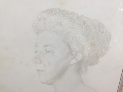 Lot 70 - William Strang (1859-1921) silverpoint portrait of a woman, image 24cm x 38cm