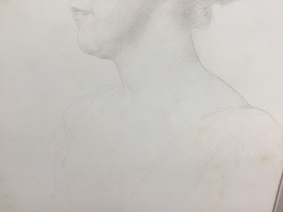 Lot 70 - William Strang (1859-1921) silverpoint portrait of a woman, image 24cm x 38cm