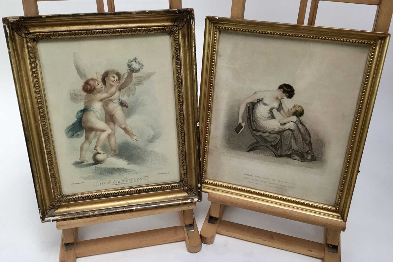 Lot 69 - J B Cipriani stipple engraving - ‘Love and Fortune’, together with another ‘Mama, don't make me beg in vain..’ (2)