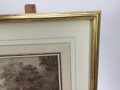 Lot 55 - 19th century stipple engraving - Children with chickens, 33cm x 27cm in glazed gilt frame