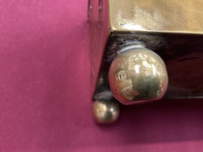 Lot 766 - 19th brass tobacco honesty box