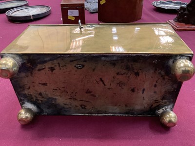 Lot 766 - 19th brass tobacco honesty box