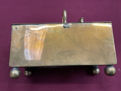 Lot 766 - 19th brass tobacco honesty box