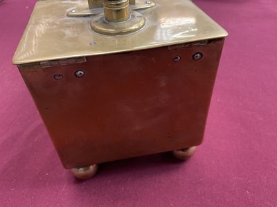 Lot 766 - 19th brass tobacco honesty box