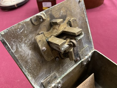 Lot 766 - 19th brass tobacco honesty box