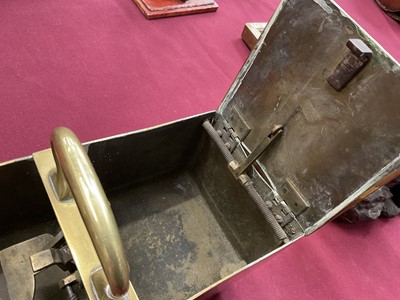 Lot 766 - 19th brass tobacco honesty box