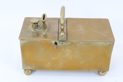 Lot 766 - 19th brass tobacco honesty box