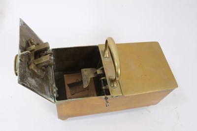 Lot 766 - 19th brass tobacco honesty box