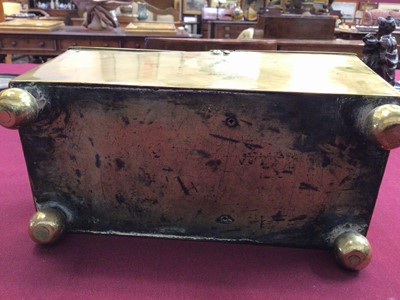 Lot 766 - 19th brass tobacco honesty box