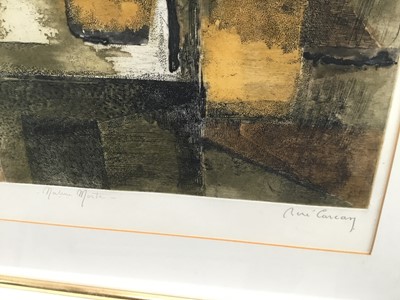 Lot 14 - René Carcan (1925-1993) signed etching - abstract, E/A, 49cm x 33cm mounted in glazed gilt frame
