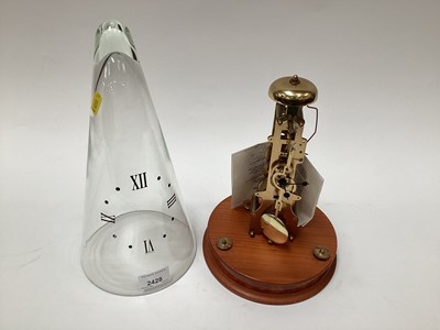 Lot 2428 - Franz Hermle brass skeleton clock, with conical glass dial and key