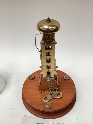 Lot 2428 - Franz Hermle brass skeleton clock, with conical glass dial and key