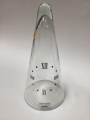 Lot 2428 - Franz Hermle brass skeleton clock, with conical glass dial and key
