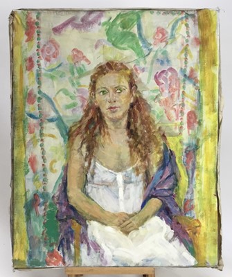 Lot 7 - Elisabeth Fraser (b.1930) group of four oils on canvas - portraits, unframed