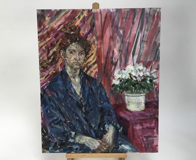 Lot 6 - Elisabeth Fraser (b.1930) group of six oils on canvas - portraits, unframed