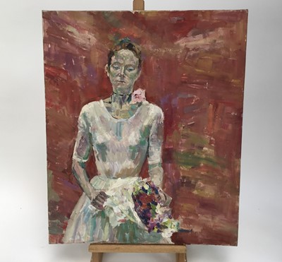 Lot 6 - Elisabeth Fraser (b.1930) group of six oils on canvas - portraits, unframed