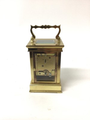 Lot 109 - Brass cased carriage clock, the dial marked 'L'Epee Fondee en 1839 Sainte Suzanne France', 13cm high