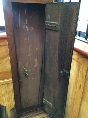 Lot 616 - Early 18th century eight day longcase clock by John Tolson, London with square brass dial in oak case