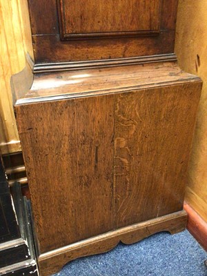 Lot 616 - Early 18th century eight day longcase clock by John Tolson, London with square brass dial in oak case