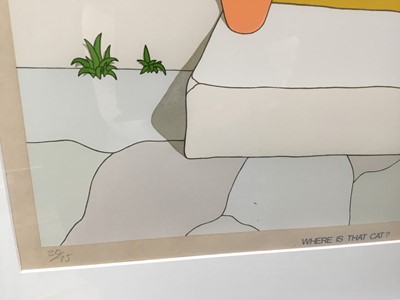 Lot 42 - Jeffrey Edwards (b. 1945) screenprint - ‘Where is that Cat?’, signed, dated 1970 and numbered 20/75