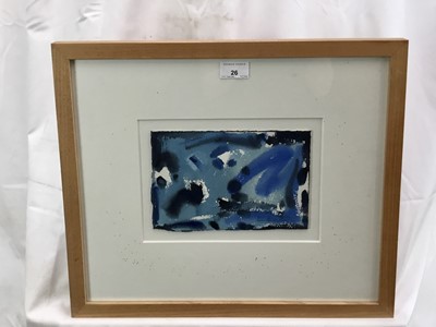 Lot 26 - Peter Partington, contemporary, watercolour - Blue Abstract, signed, 22cm x 15cm in glazed frame
