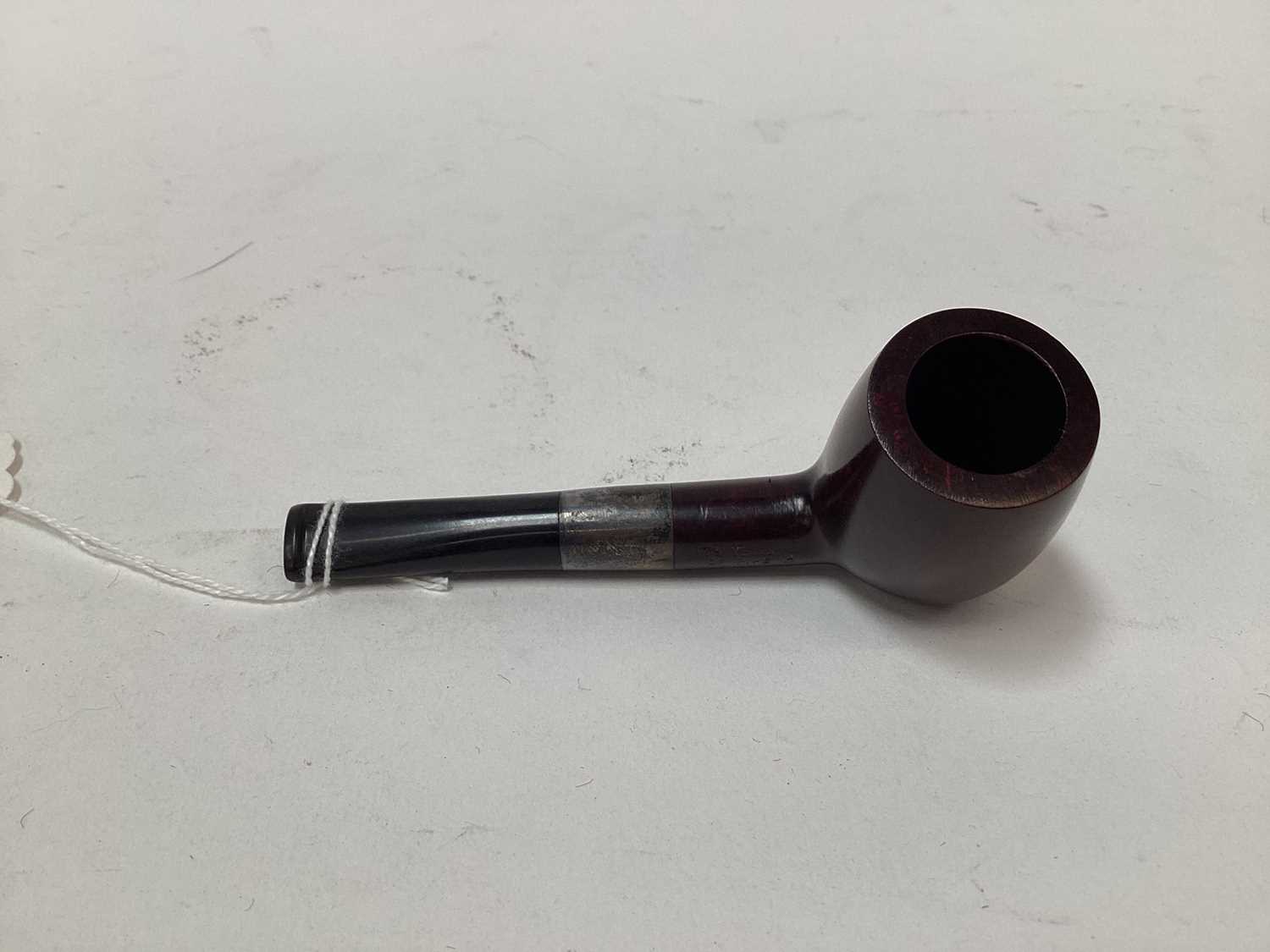 Lot 2553 - Dunhill '75 Years of Pipe Craftsmanship' pipe with silver collar, light signs of wear