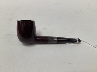 Lot 2553 - Dunhill '75 Years of Pipe Craftsmanship' pipe with silver collar, light signs of wear
