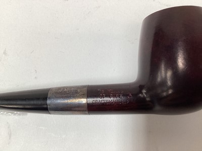 Lot 2553 - Dunhill '75 Years of Pipe Craftsmanship' pipe with silver collar, light signs of wear