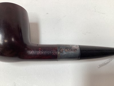 Lot 2553 - Dunhill '75 Years of Pipe Craftsmanship' pipe with silver collar, light signs of wear