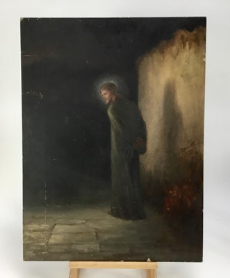 Lot 87 - English School circa 1890 oil on panel - depiction of Christ, 53.5cm x 71.5cm