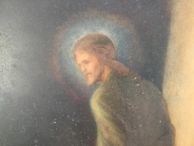 Lot 87 - English School circa 1890 oil on panel - depiction of Christ, 53.5cm x 71.5cm
