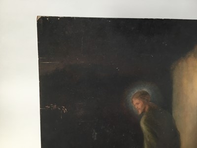 Lot 87 - English School circa 1890 oil on panel - depiction of Christ, 53.5cm x 71.5cm