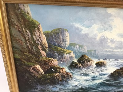 Lot 31 - Frank Hider (1861 - 1933) oil on canvas - near Land's End, signed, also inscribed verso